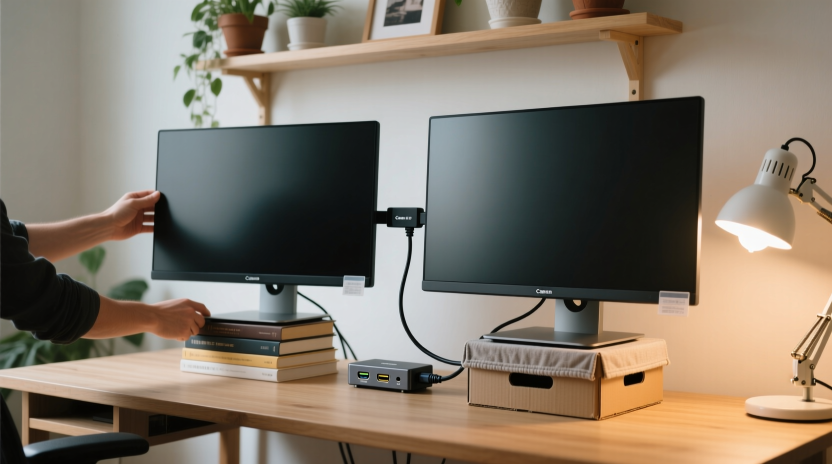 how to set up dual monitors without spending a fortune on stands
