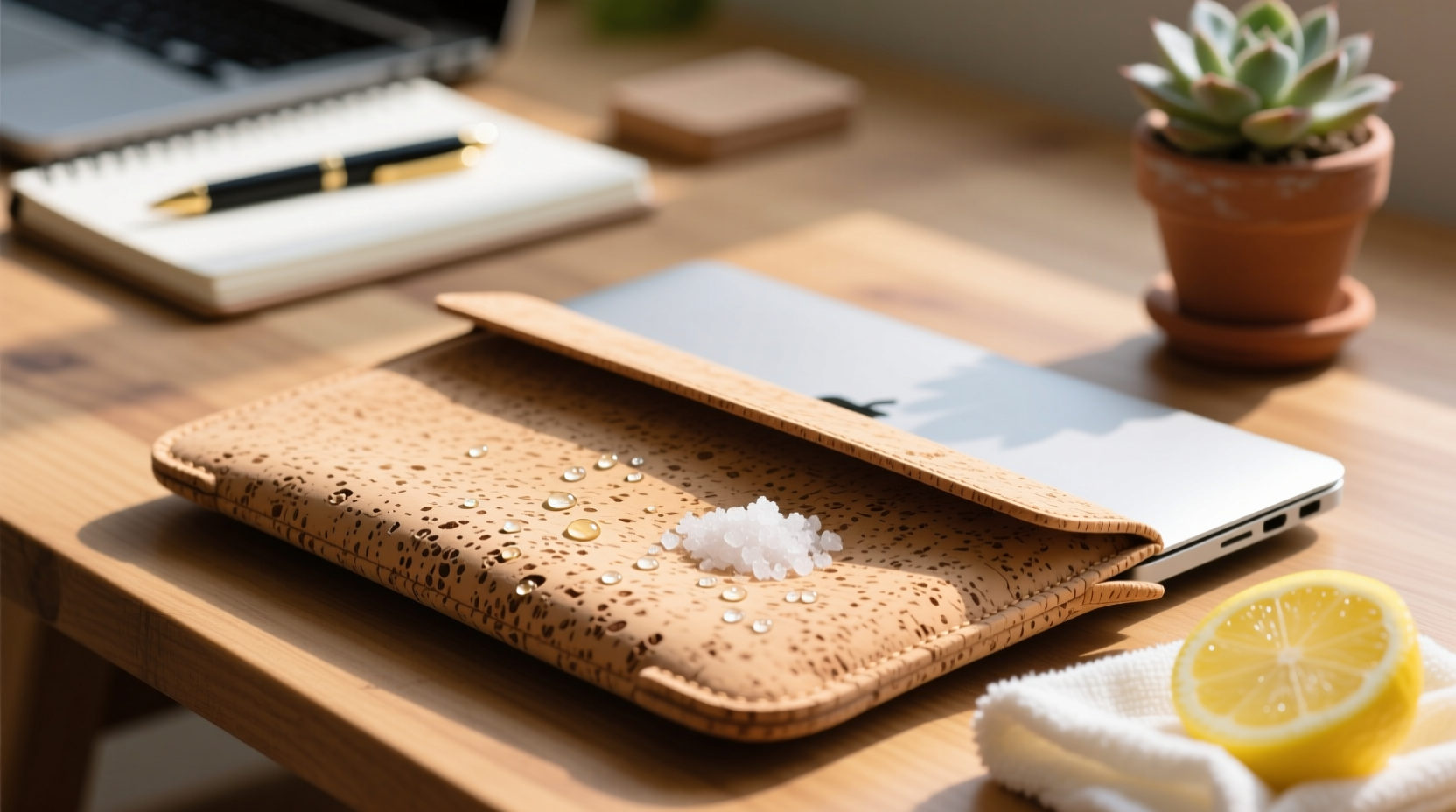 eco friendly cleaning tips for cork laptop sleeves