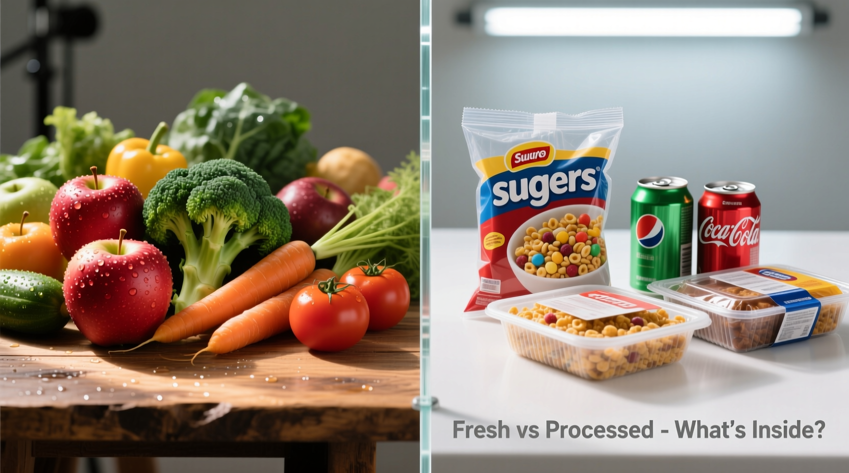 Fresh produce versus processed food comparison