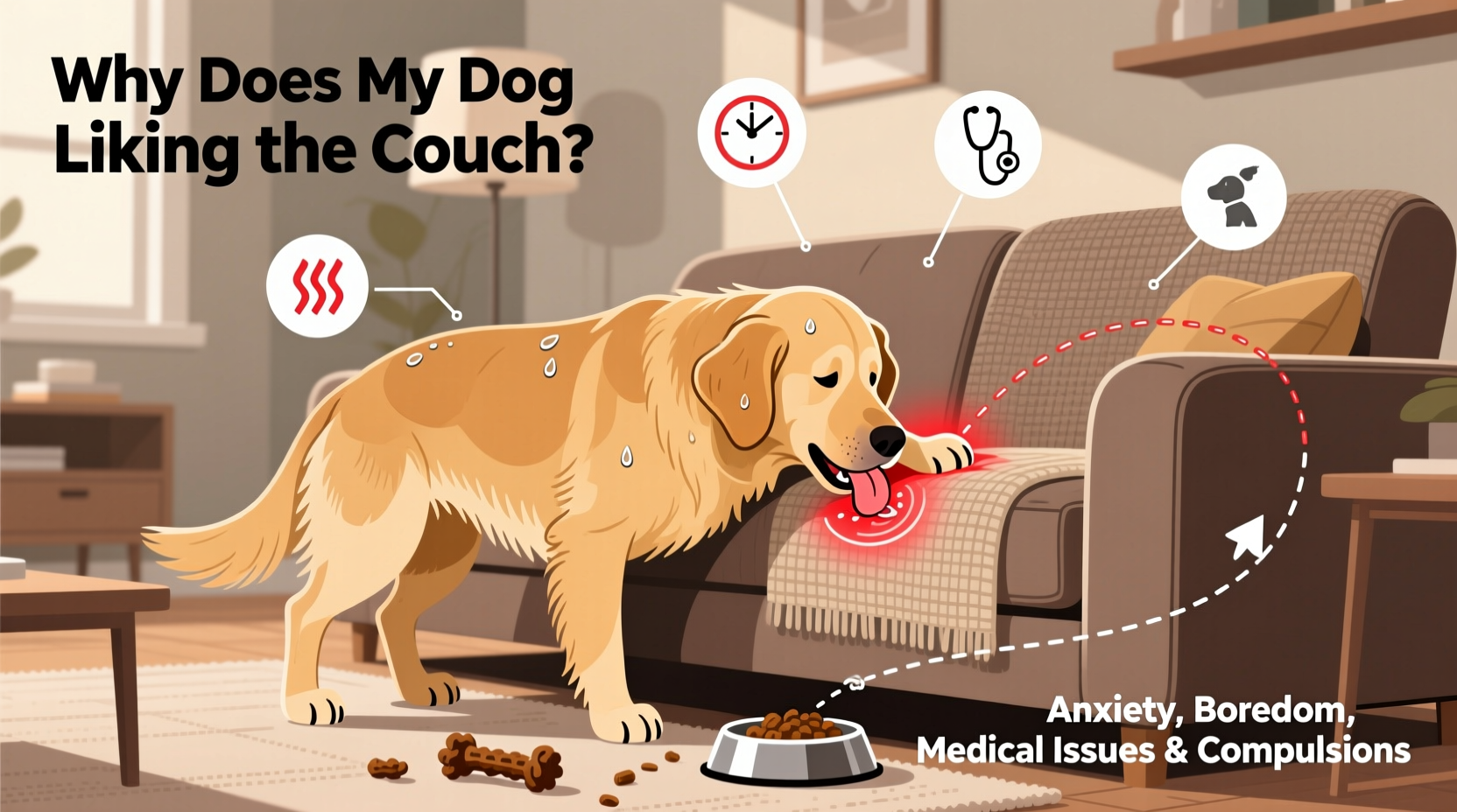 why is my dog obsessed with licking the couch possible behavioral causes explained