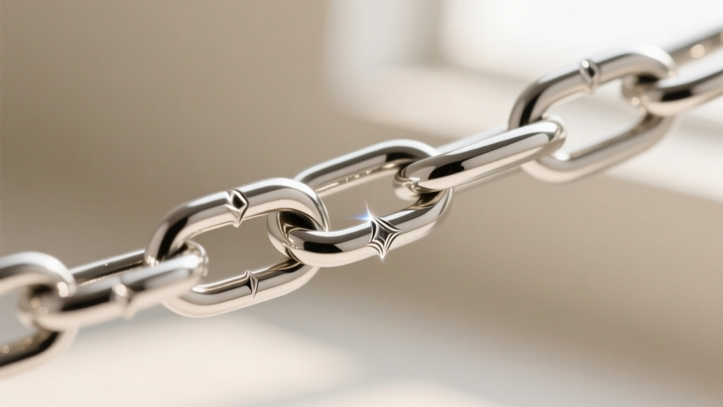 Macro view of a laser-welded 1.2mm platinum box chain link, showing the seamless joint against a softly blurred neutral backdrop.