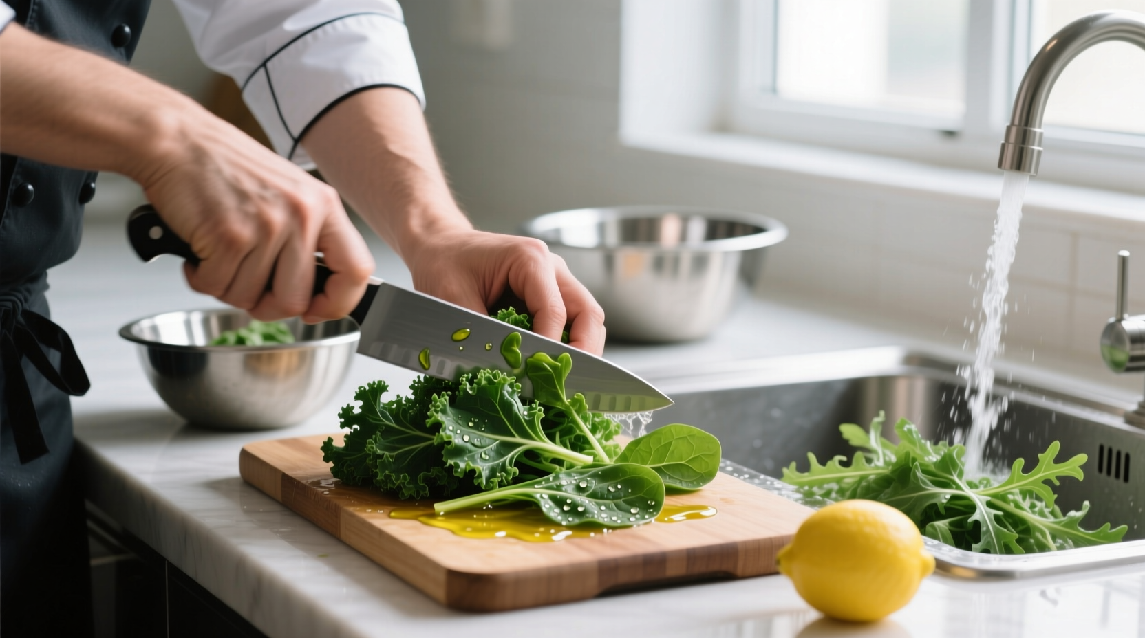 the fastest way to prep leafy greens for cooking