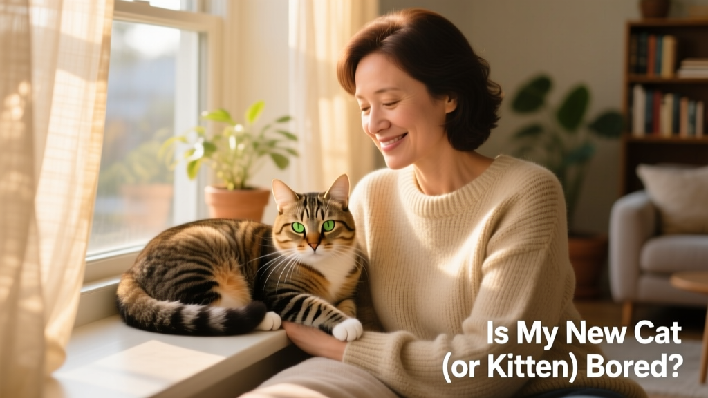 A relaxed cat curled up beside its human on a sunny windowsill