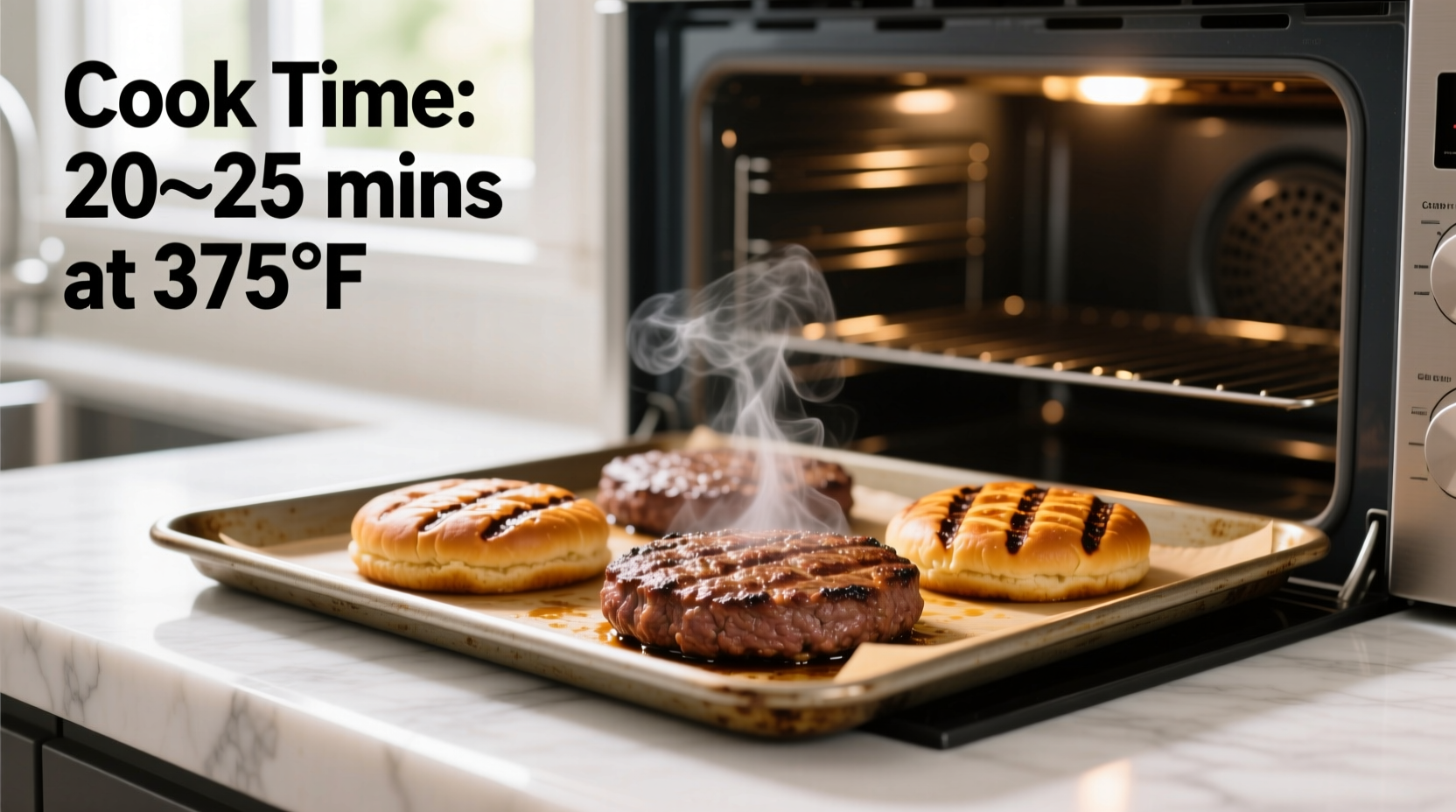 how long to cook burgers in oven at 375