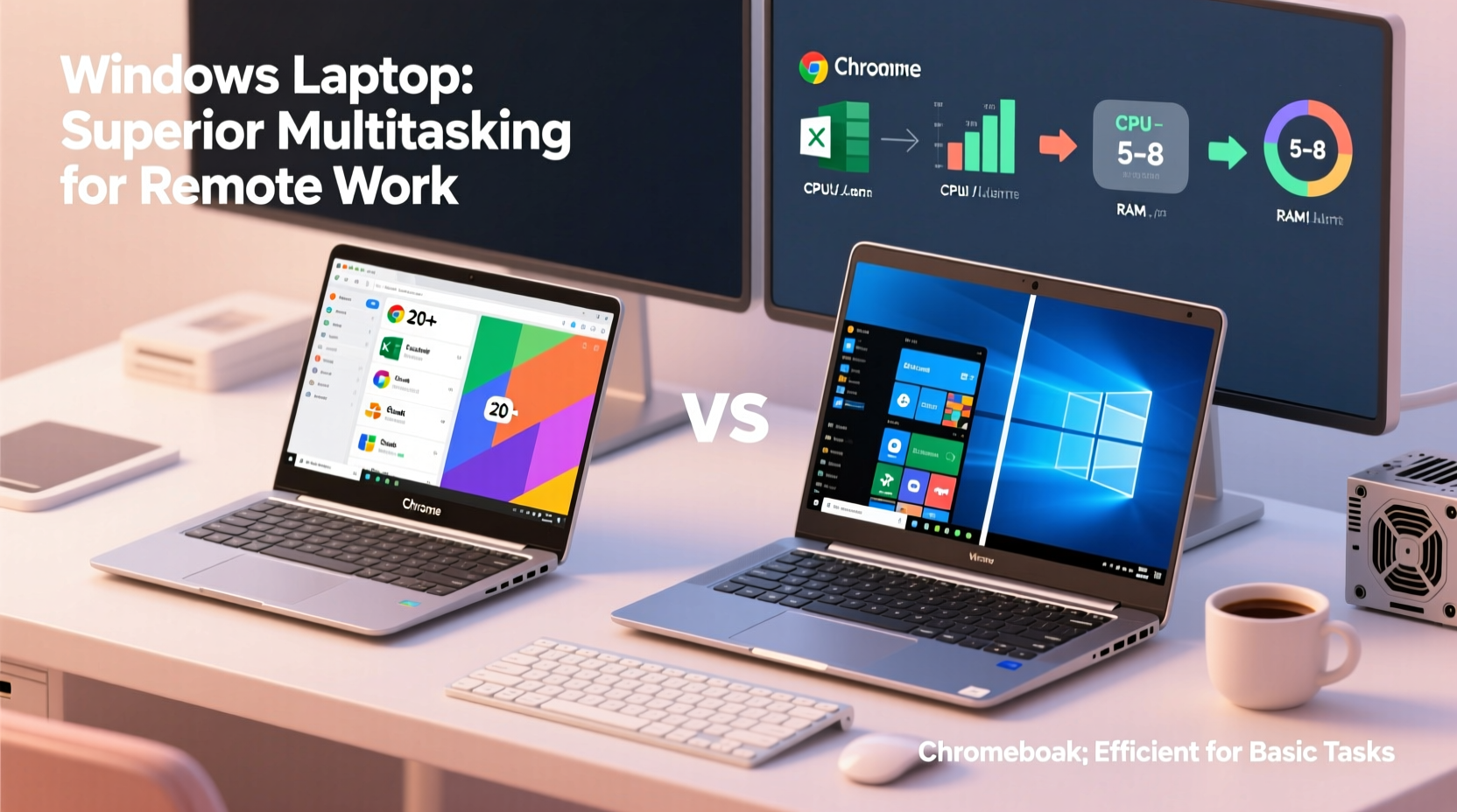 chromebook vs windows laptop for remote work which handles multitasking better