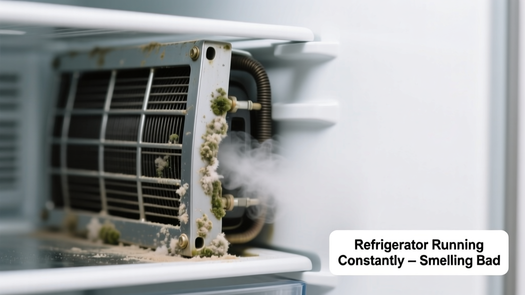 Refrigerator Running Constantly & Smelling Bad: Quick Diagnosis