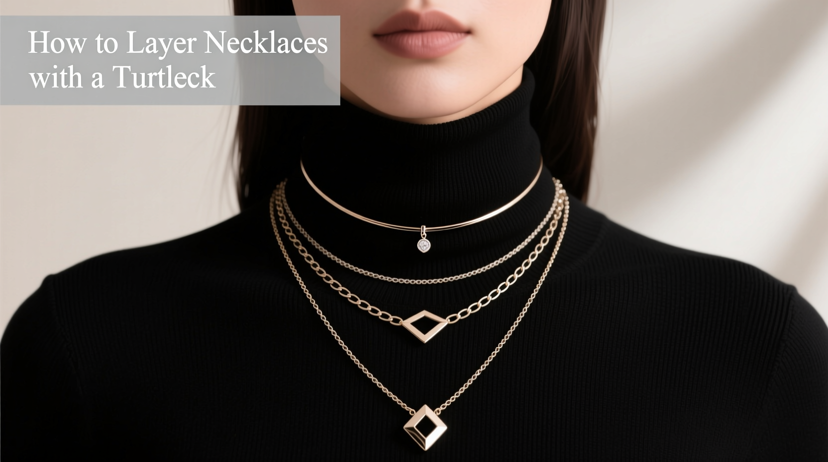 how to layer necklaces with a turtleneck without creating a tangled mess