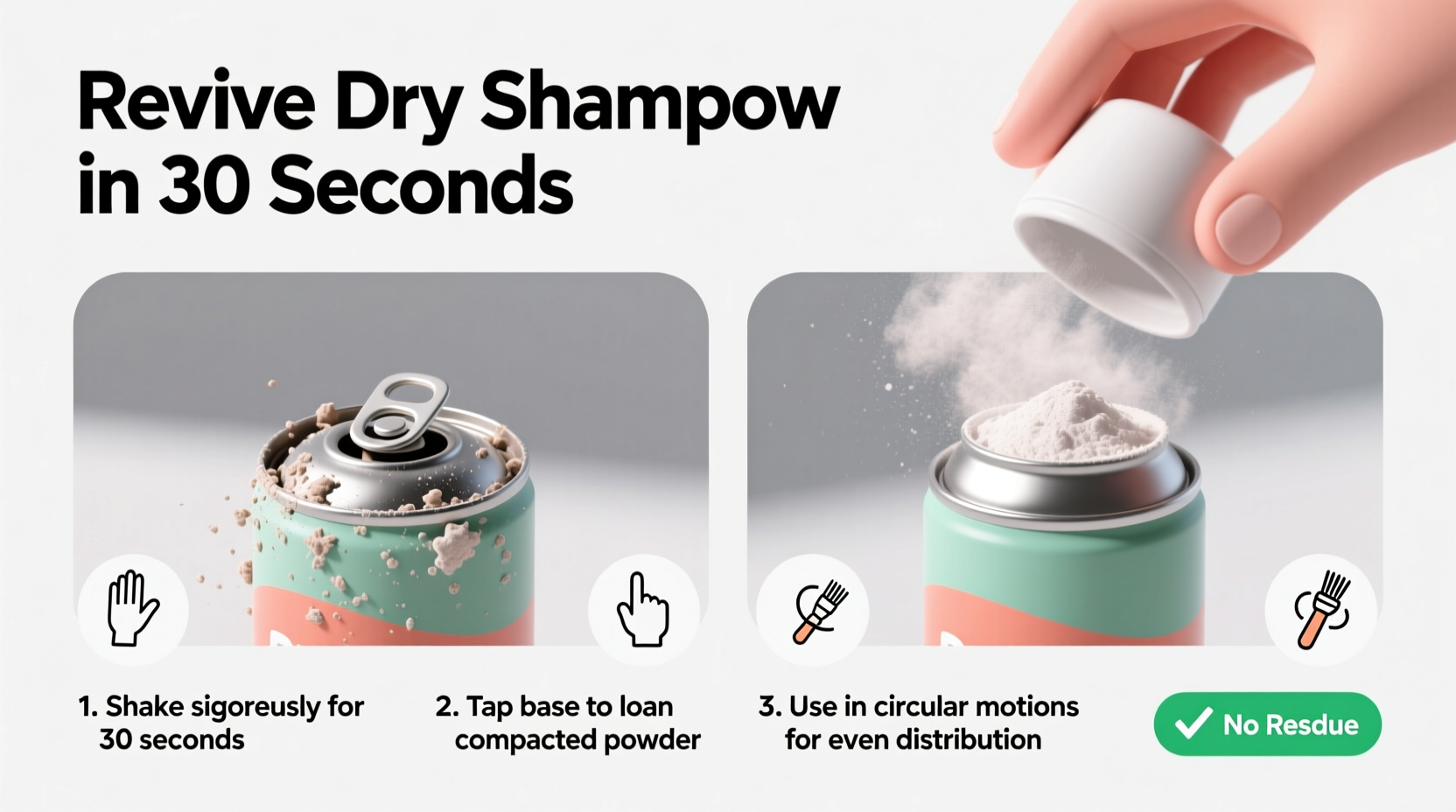 how to revive dry shampoo between washes without residue