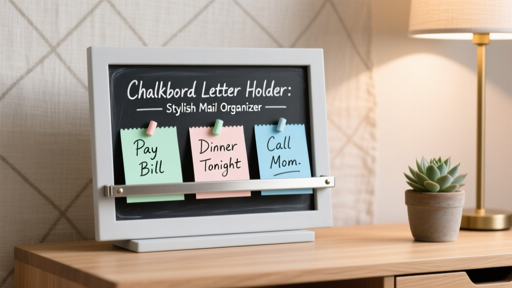 Chalkboard Letter Holder: Stylish Mail Organizer