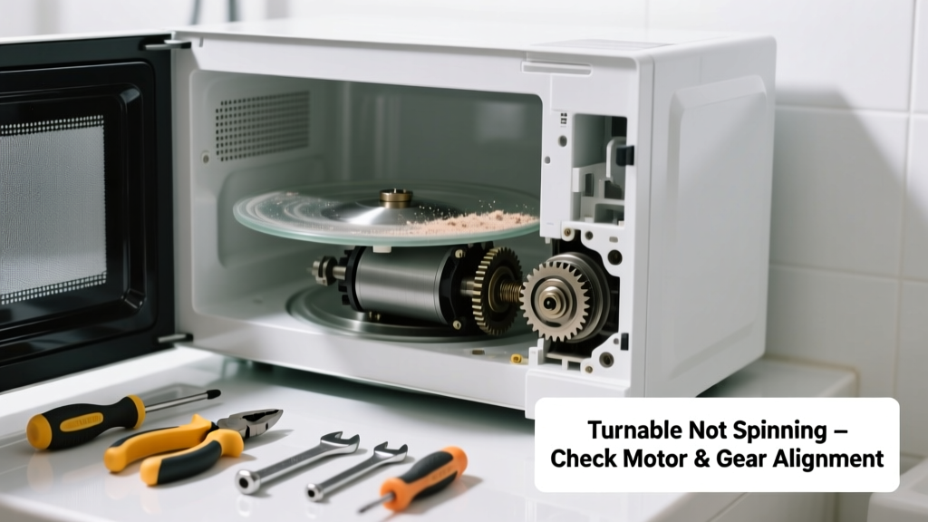 Microwave Turntable Not Spinning in Bathroom Fix