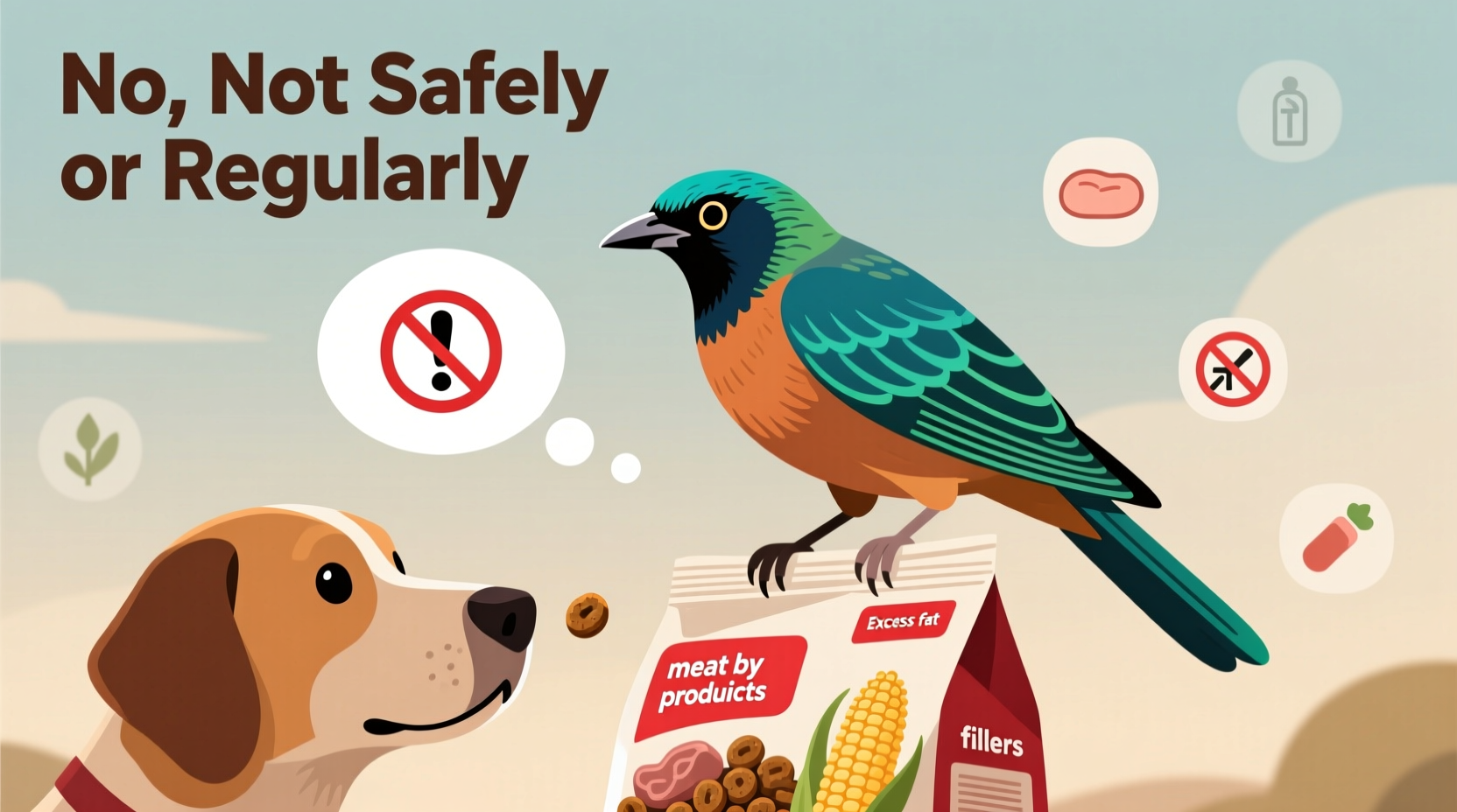 can birds eat dog food