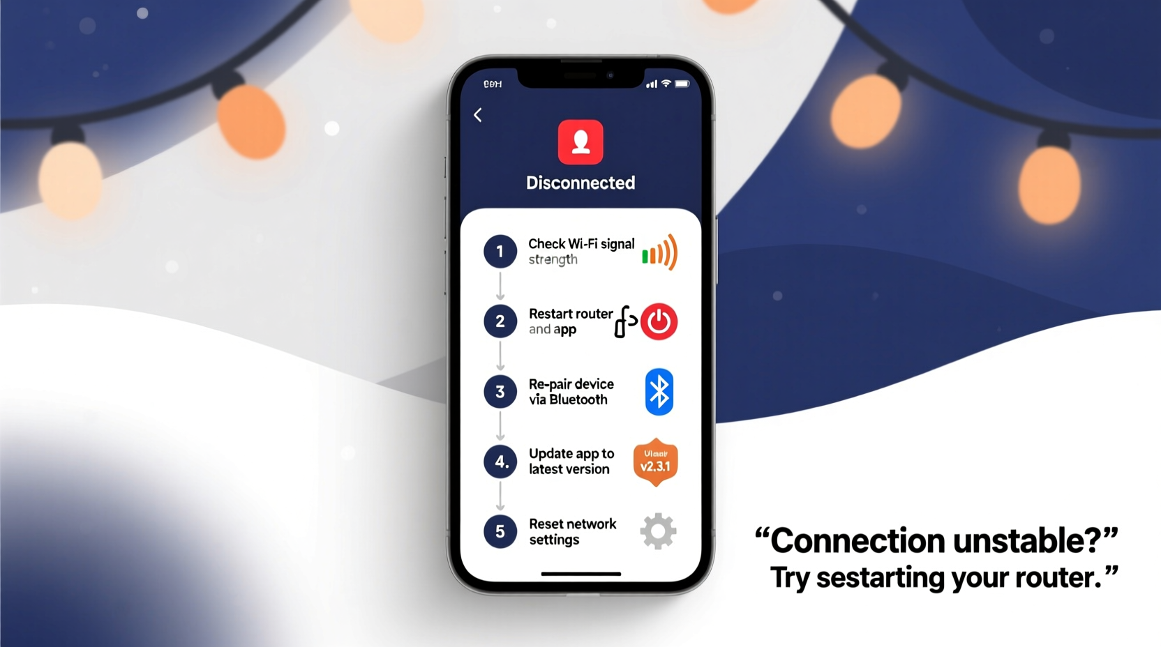 why does my smart christmas light app keep disconnecting troubleshooting