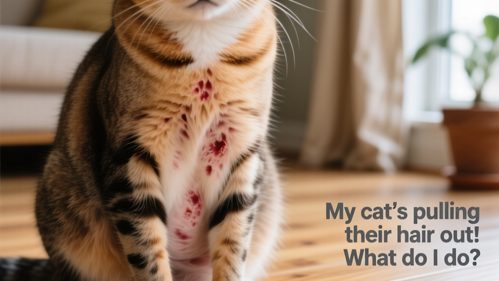 Close-up of a cat’s belly showing patchy hair loss and mild skin redness