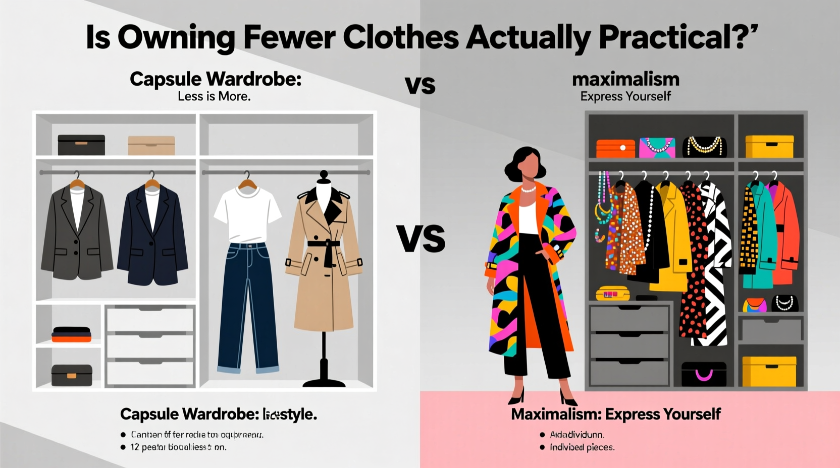 capsule wardrobe vs maximalism is owning fewer clothes actually practical