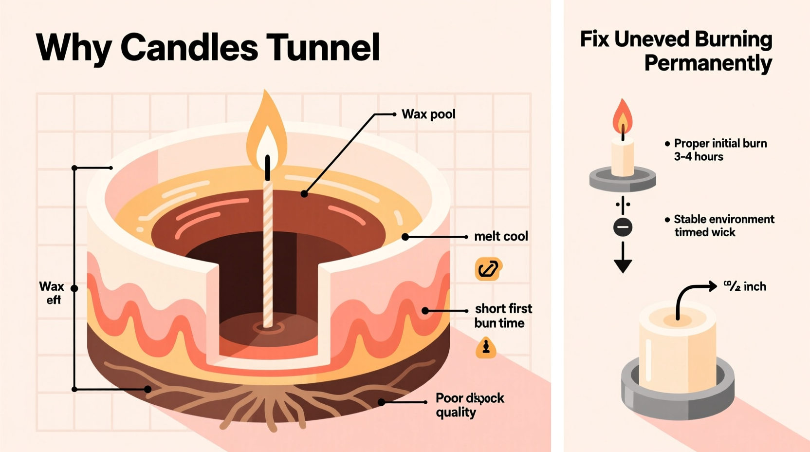 why do some candles tunnel and how to fix uneven burning permanently