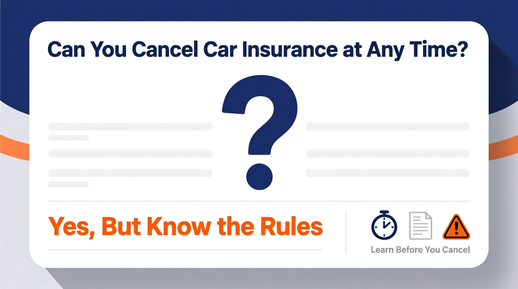 can you cancel car insurance at any time
