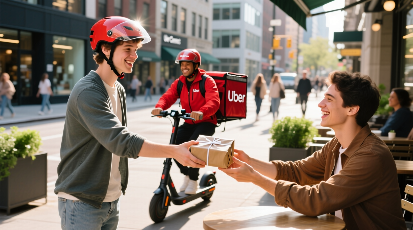 send packages to nearby friends using uber connect