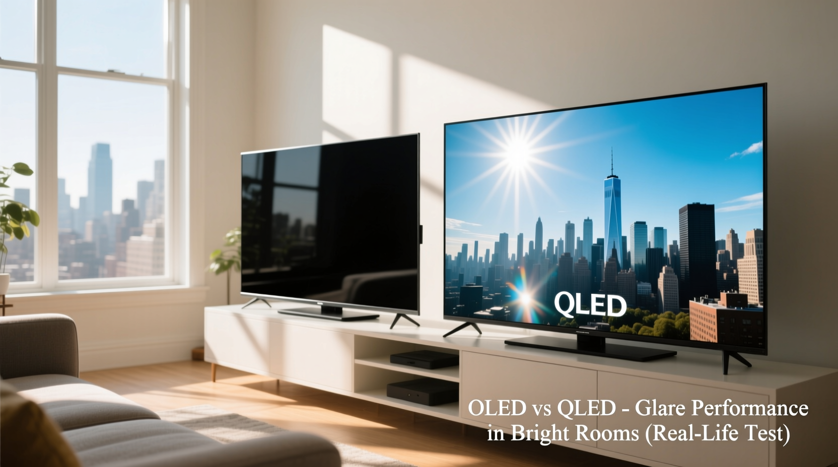 oled tv vs qled for bright rooms which handles glare better in real life