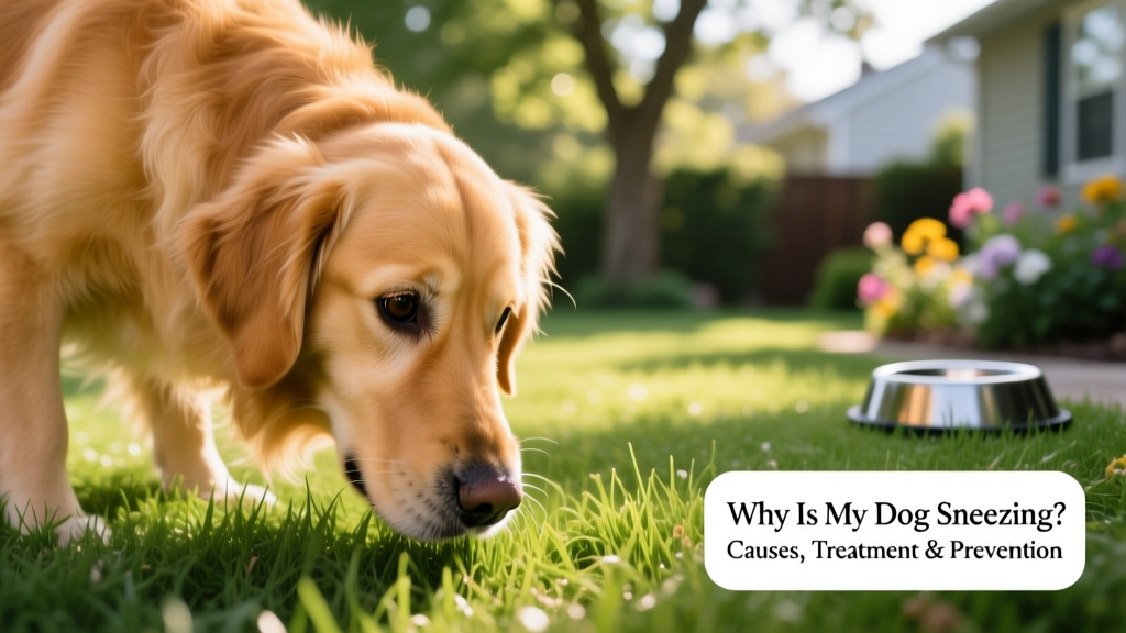 Close-up of a healthy dog sniffing curiously at grass outdoors