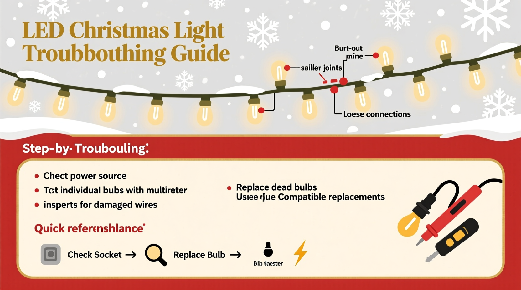 why is my led christmas light strand half dead troubleshooting tips