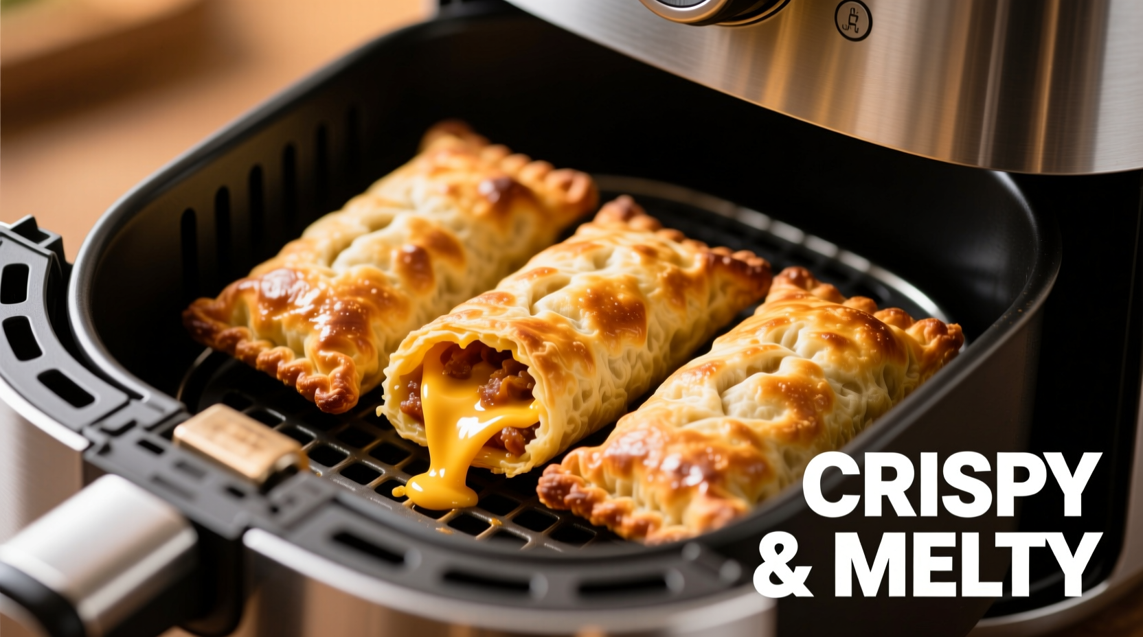 Hot Pockets arranged in air fryer basket