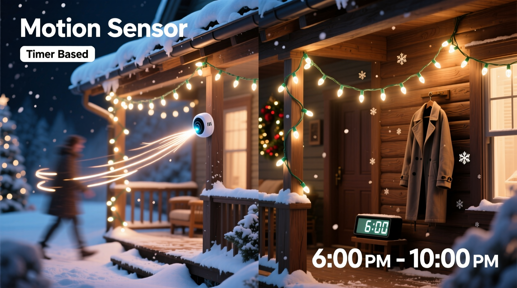 motion sensor christmas lights vs timer based which is more effective