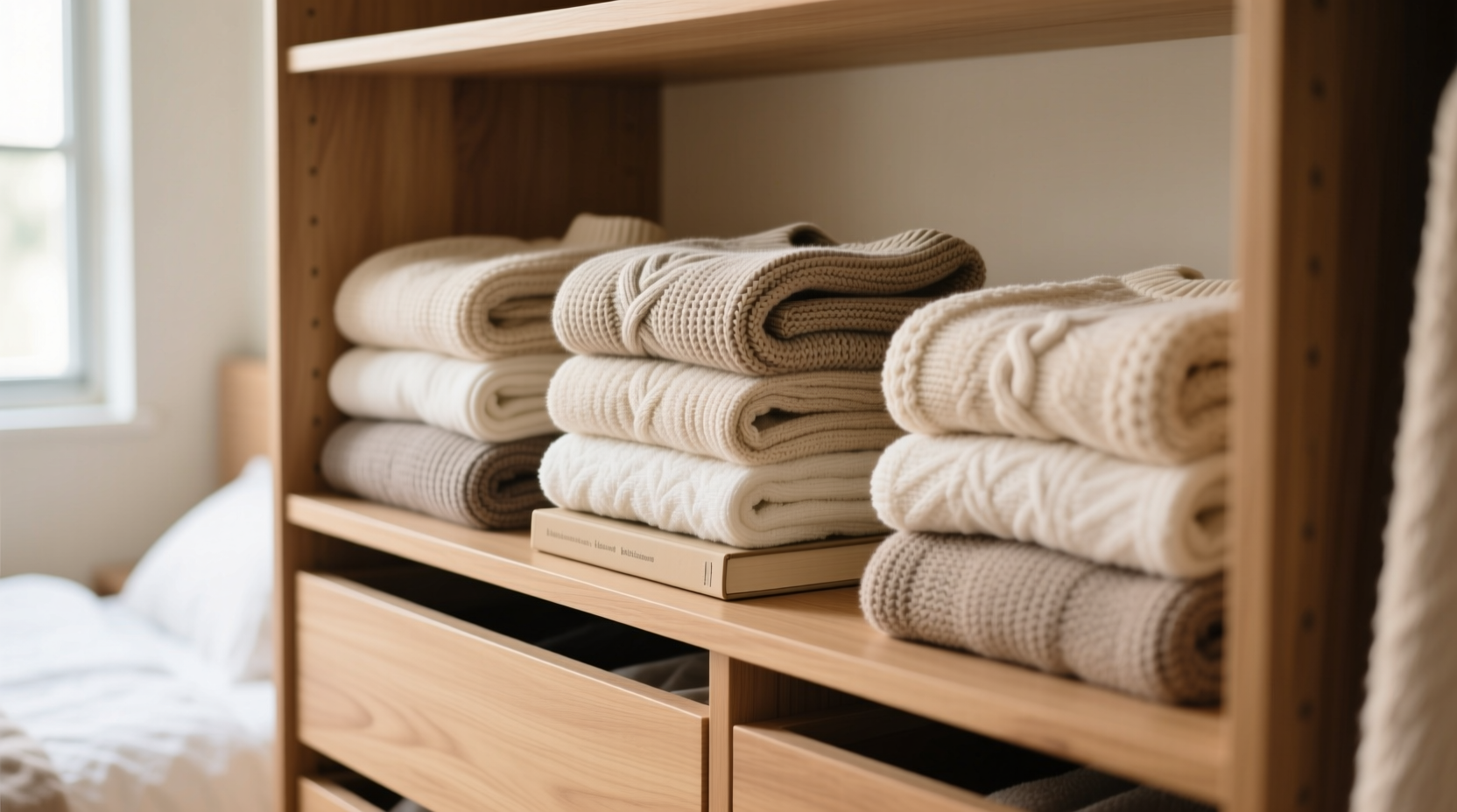 closet organization tips fold knits without stretching
