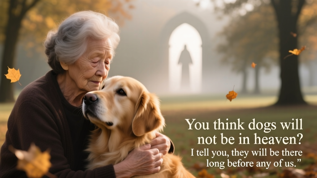 You think dogs will not be in heaven? I tell you, they will be there long before any of us.