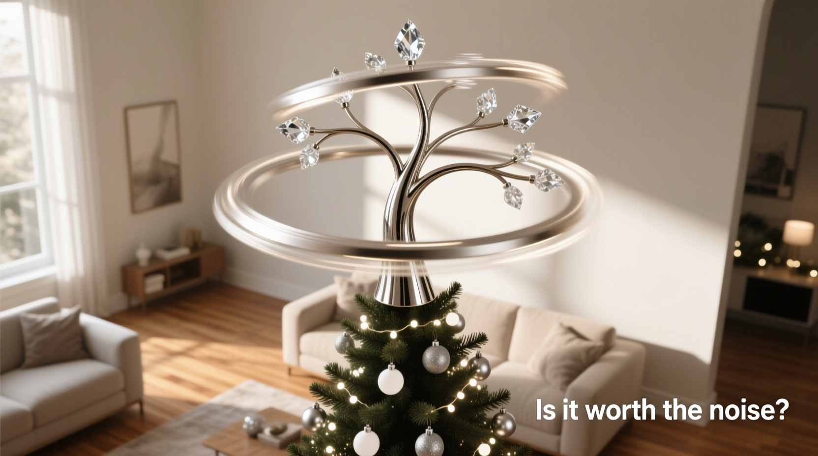 is a kinetic tree topper worth the noise and movement distraction