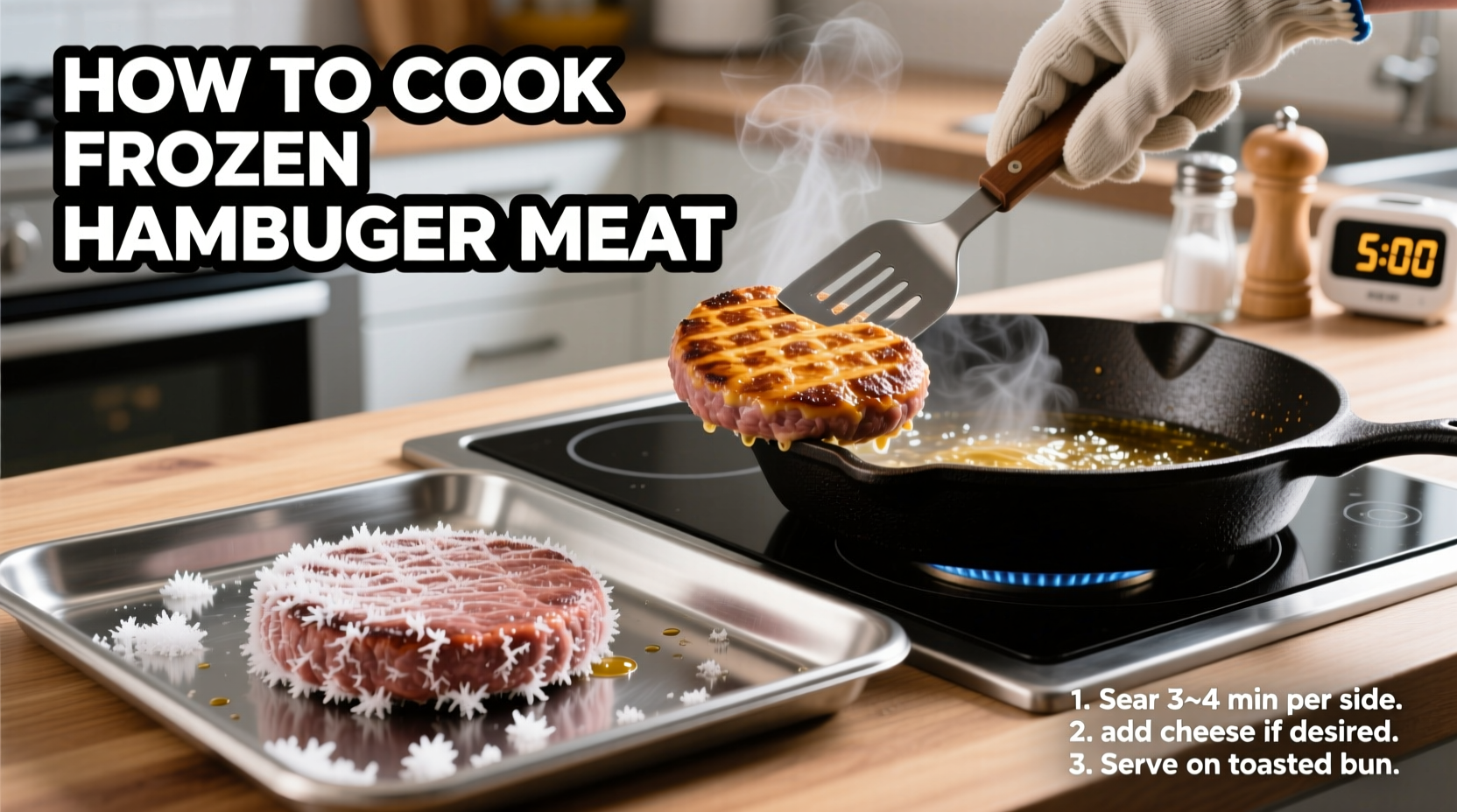 how to cook frozen hamburger meat