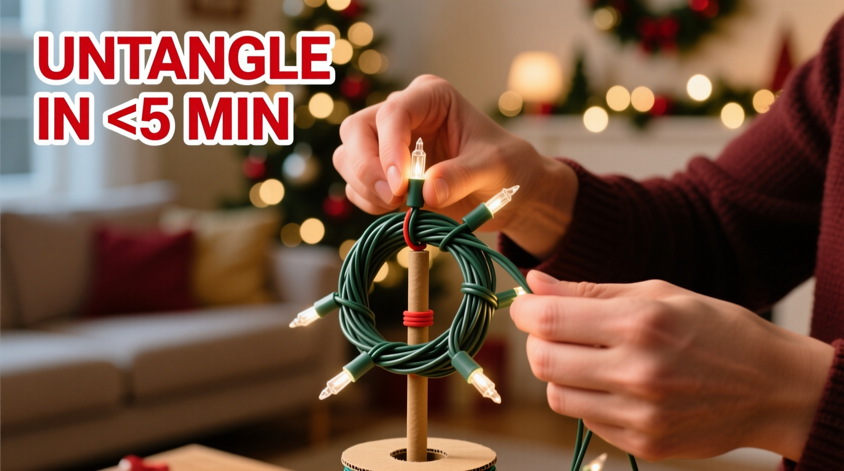 how to untangle christmas lights in under 5 minutes using the wrap method