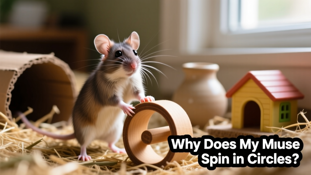 Close-up of a healthy pet mouse exploring its habitat with curious, alert posture