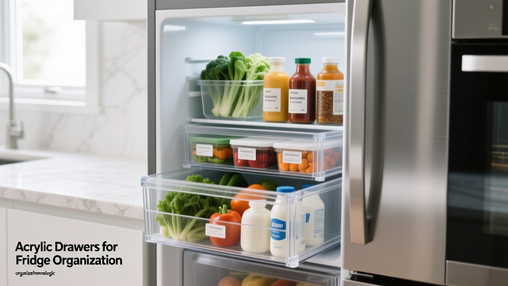 Acrylic Drawers for Fridge Organization