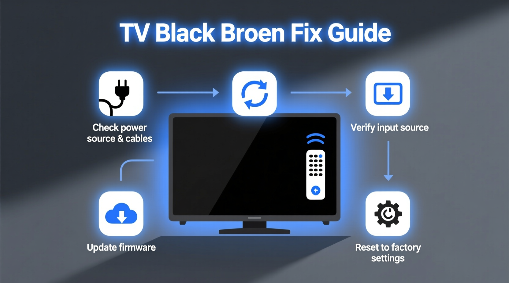 why is my tv showing a black screen troubleshooting steps that fix most issues