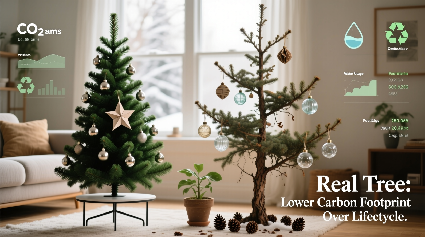 artificial vs real christmas tree which has a lower environmental impact overall