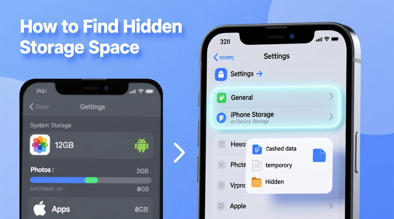 how to find hidden storage space in your smartphone settings