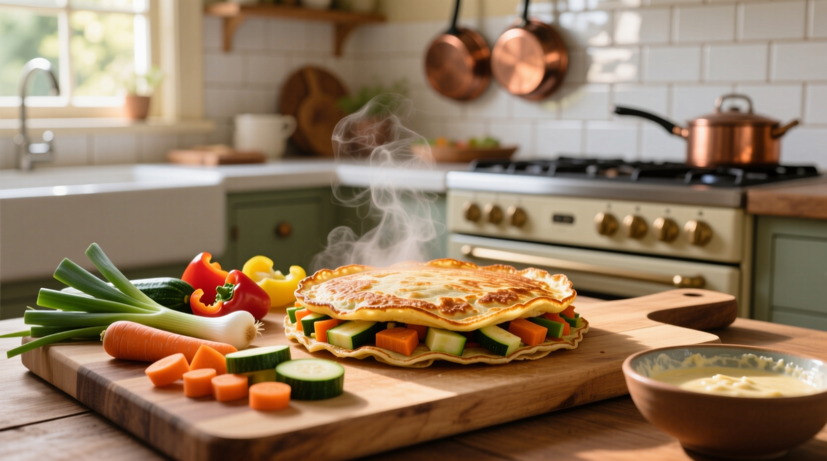 make savory pancakes from leftover veggies for an easy