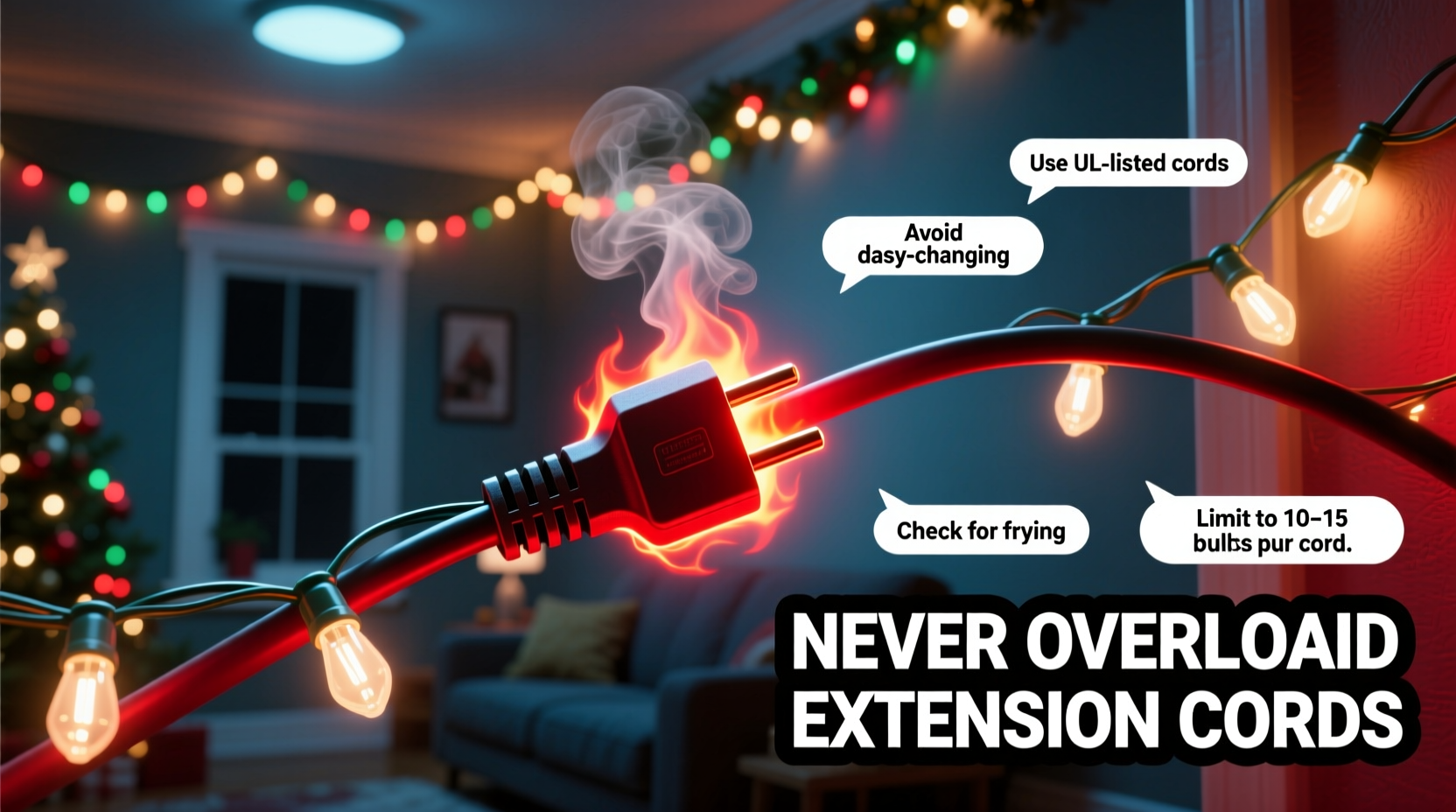why do extension cords heat up when running multiple light strands safety tips