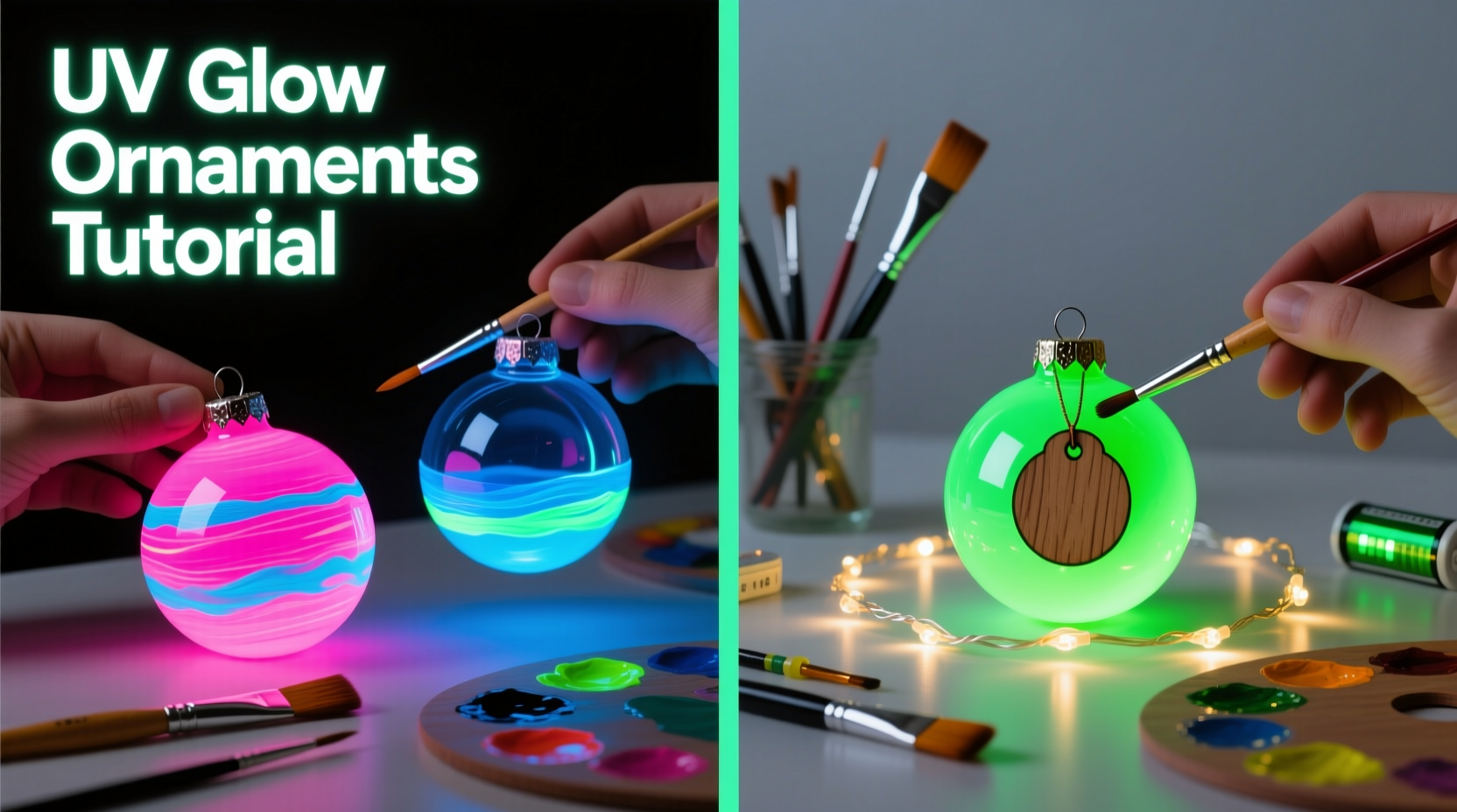 how to make glow in the dark ornaments using uv reactive paint and lights