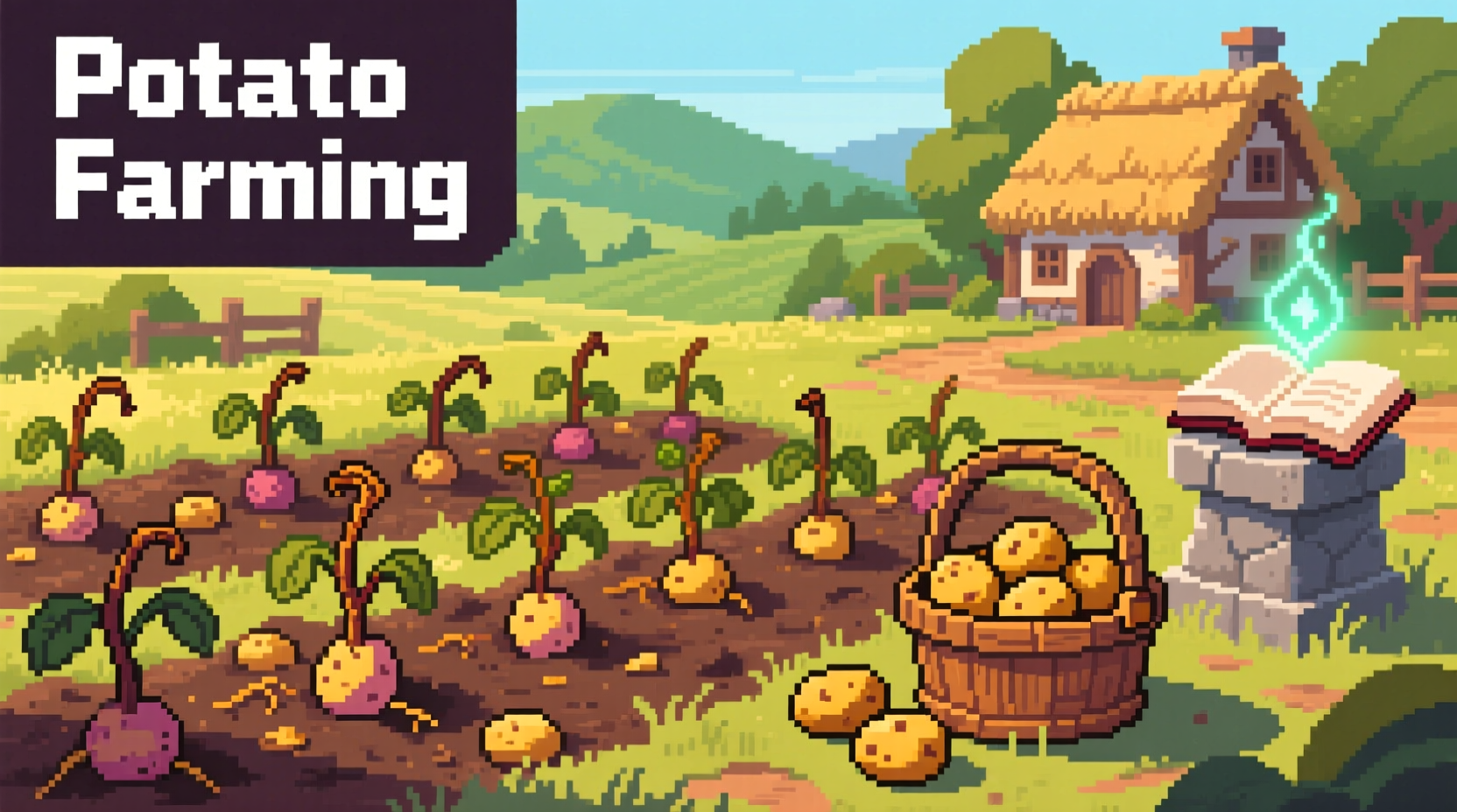 OSRS potato farming patch with harvested crops