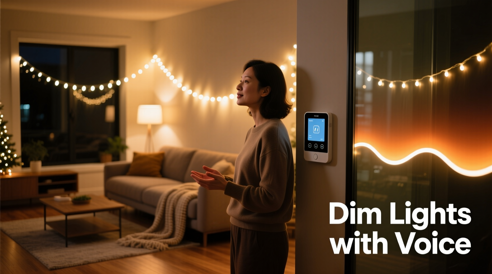 how to use voice commands to dim your christmas lights gradually at night