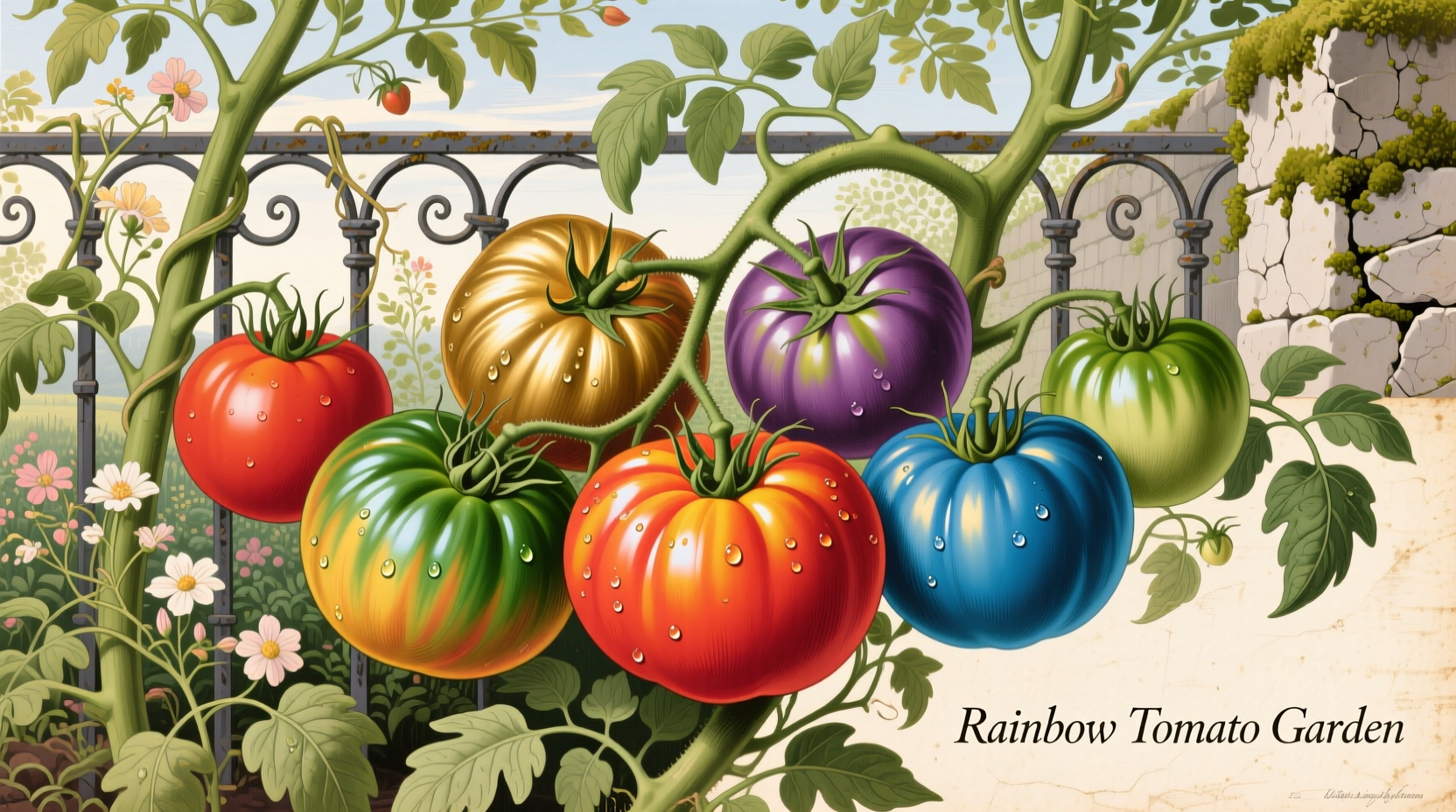 rainbow tomato garden