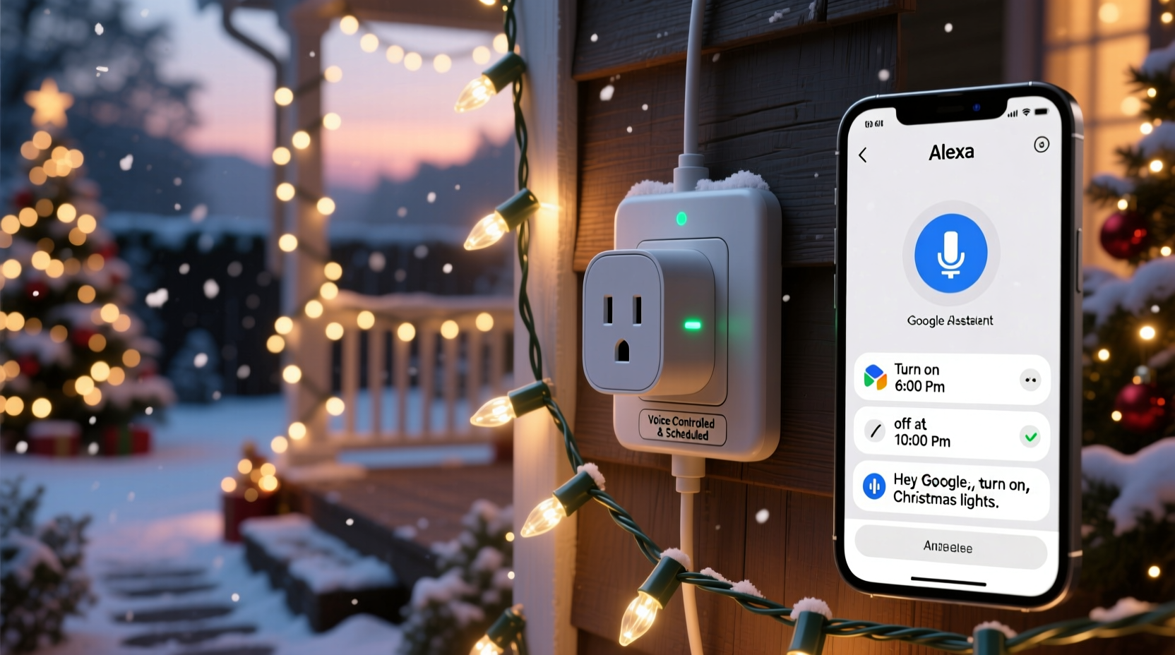 best smart plugs for scheduling christmas lights automatically with voice control