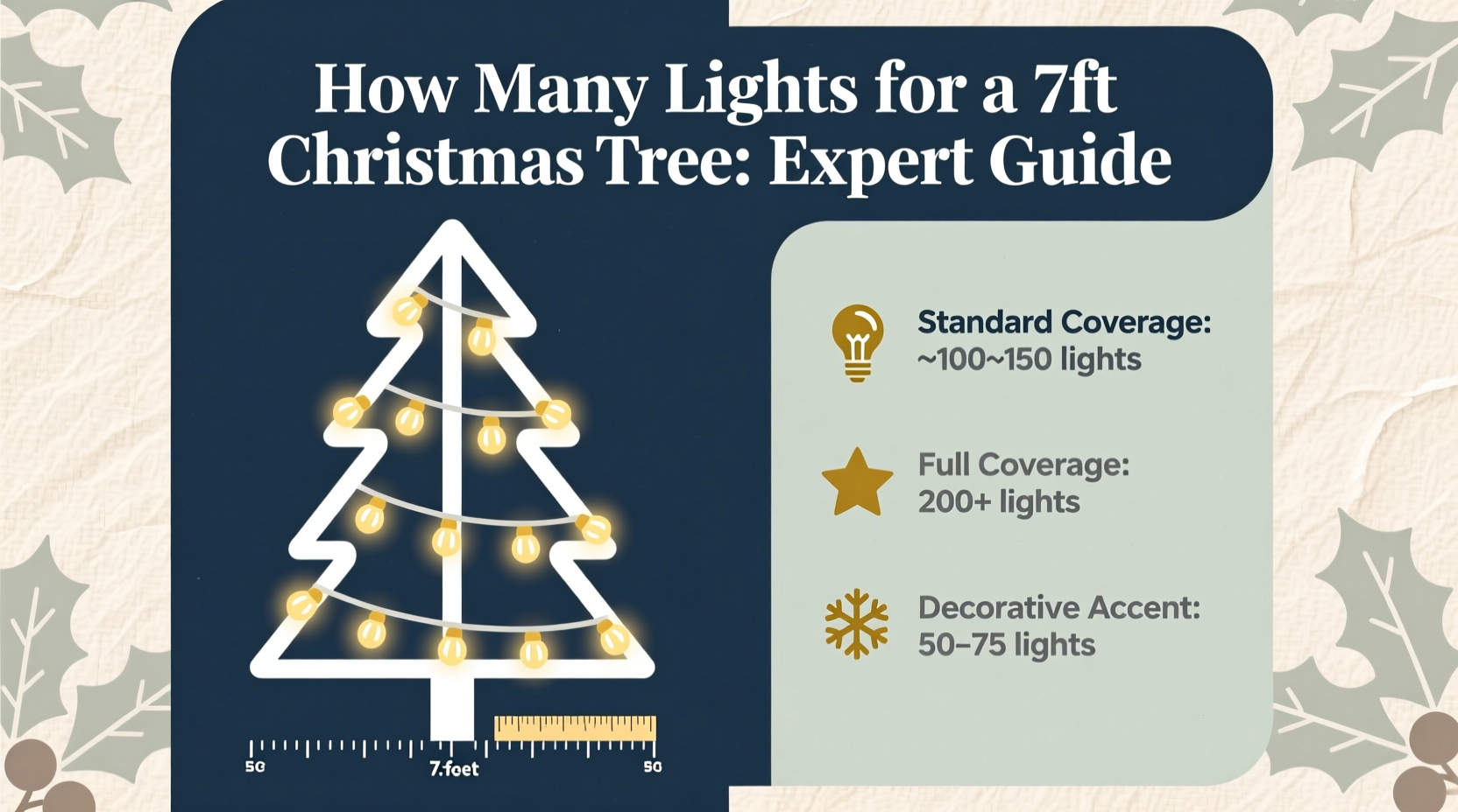 how many lights for a 7ft christmas tree