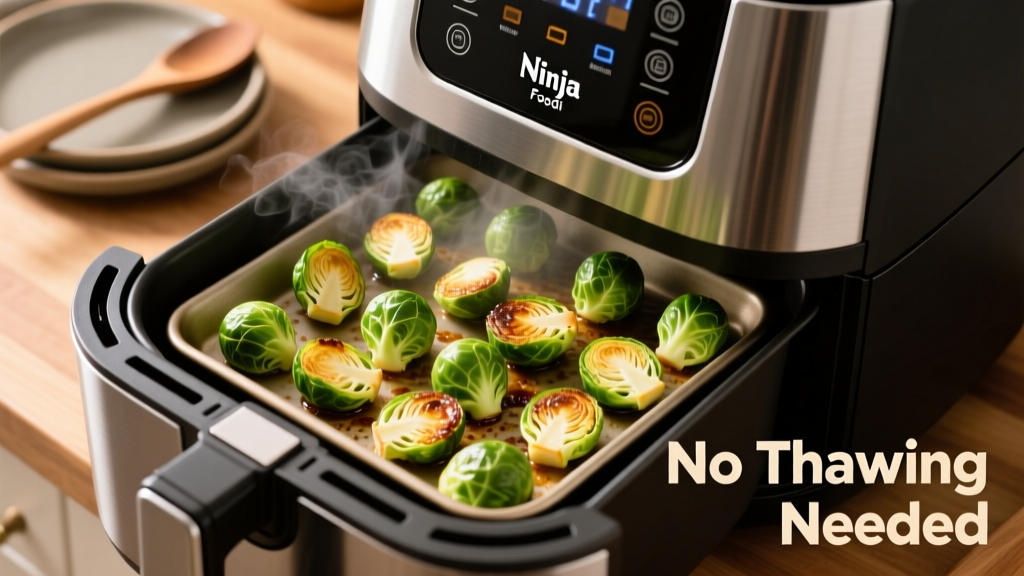 Crispy Frozen Brussels Sprouts in Ninja Foodi (No Thawing!)