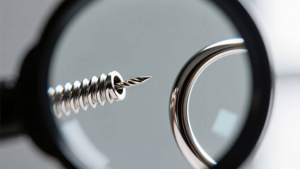 Extreme close-up comparing internal and external earring threading under a loupe, showing sharp versus smooth thread edges