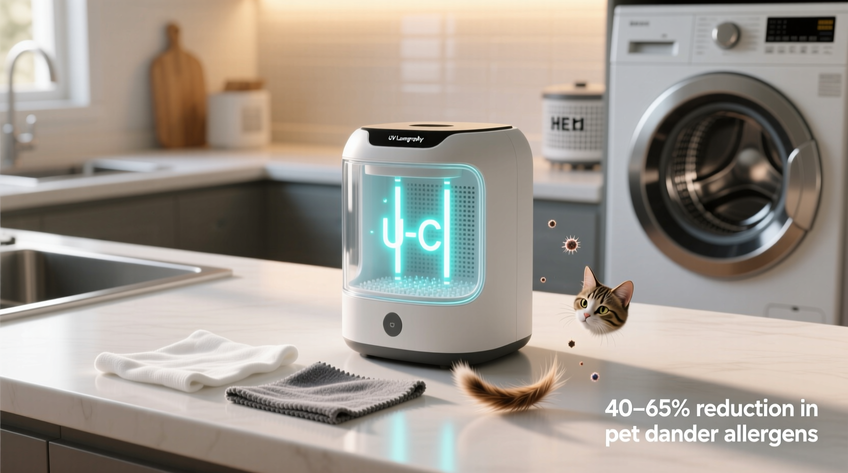 are uv laundry sanitizers effective against pet dander