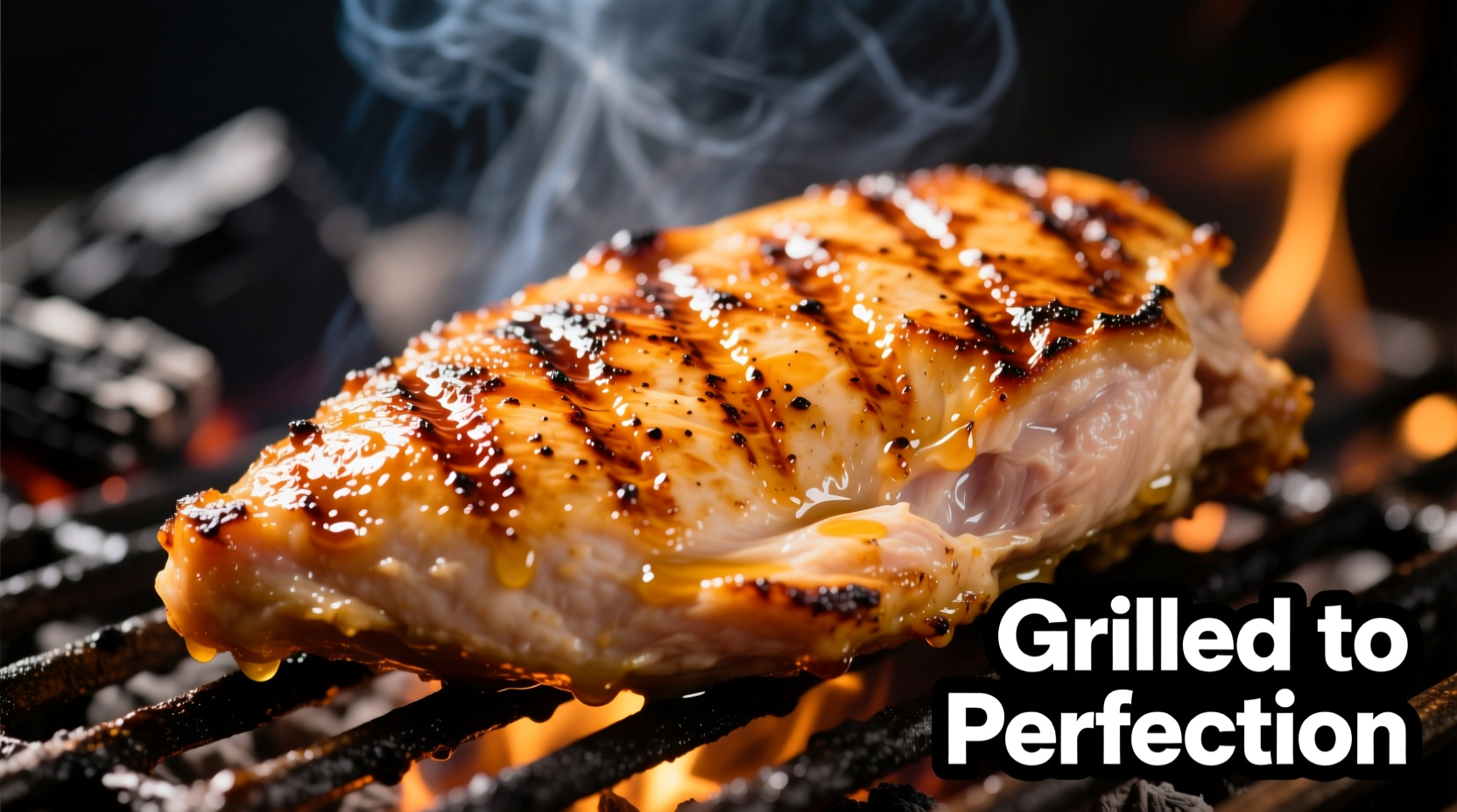 Perfectly grilled chicken with visible grill marks and juices