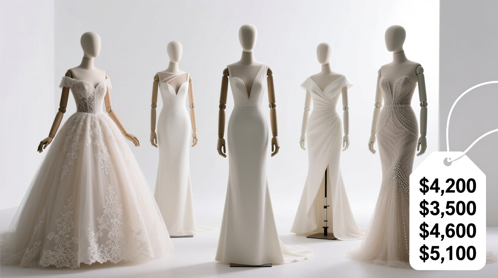 how much are cinq wedding dresses