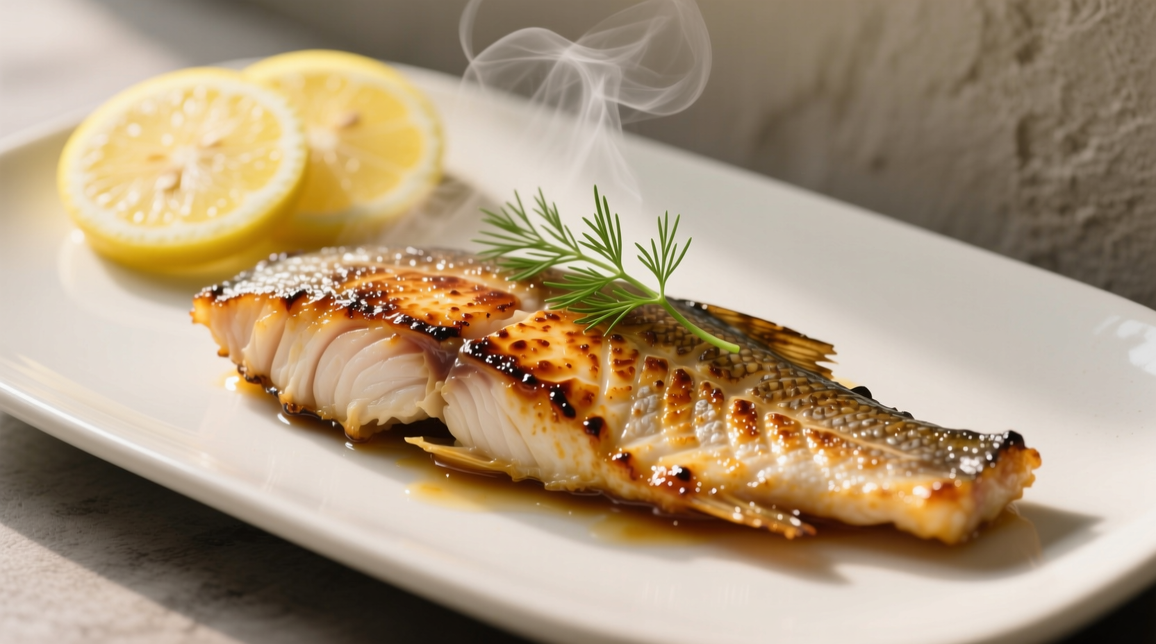 Perfectly seared snapper fillet with golden crust